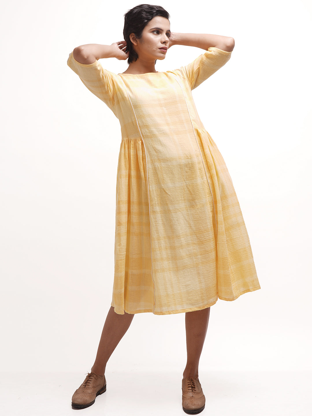 Yellow Checkered Dress