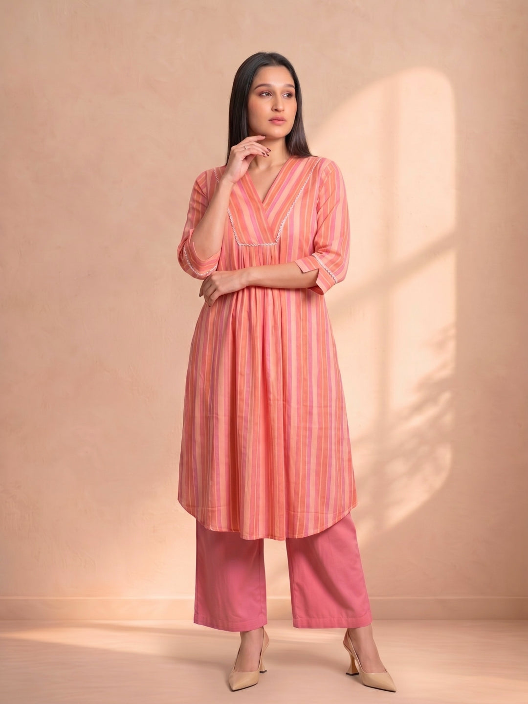 Sunlit Striped Kurta Set