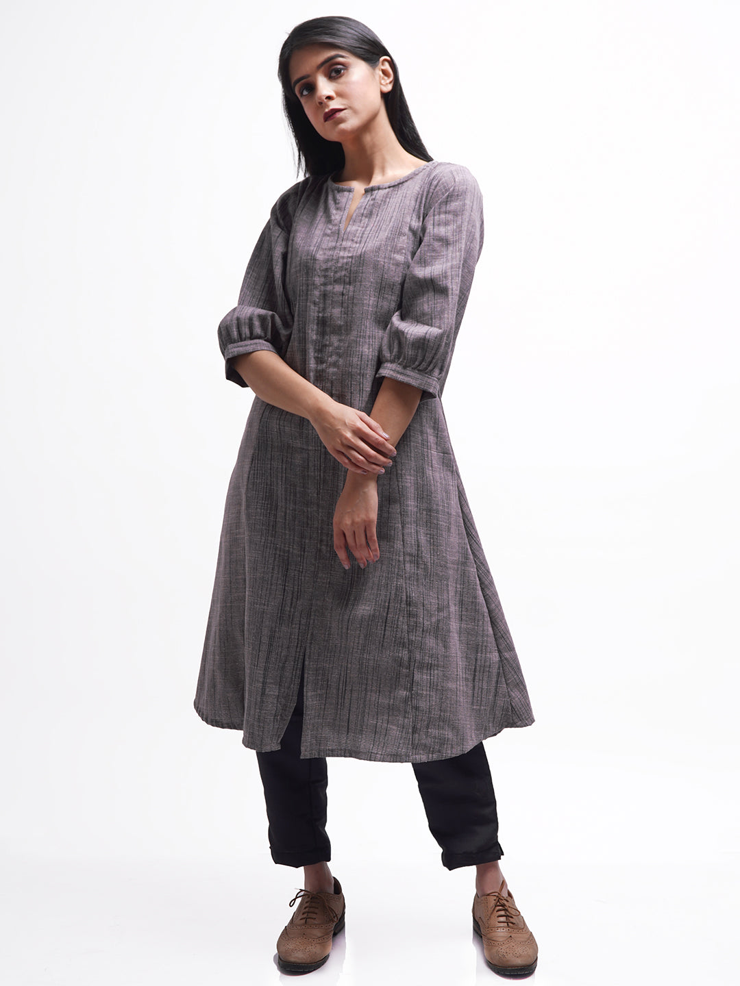 Blackish Purple Colored Kurta