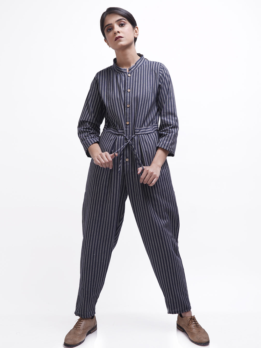 Navy Striped Jumpsuit