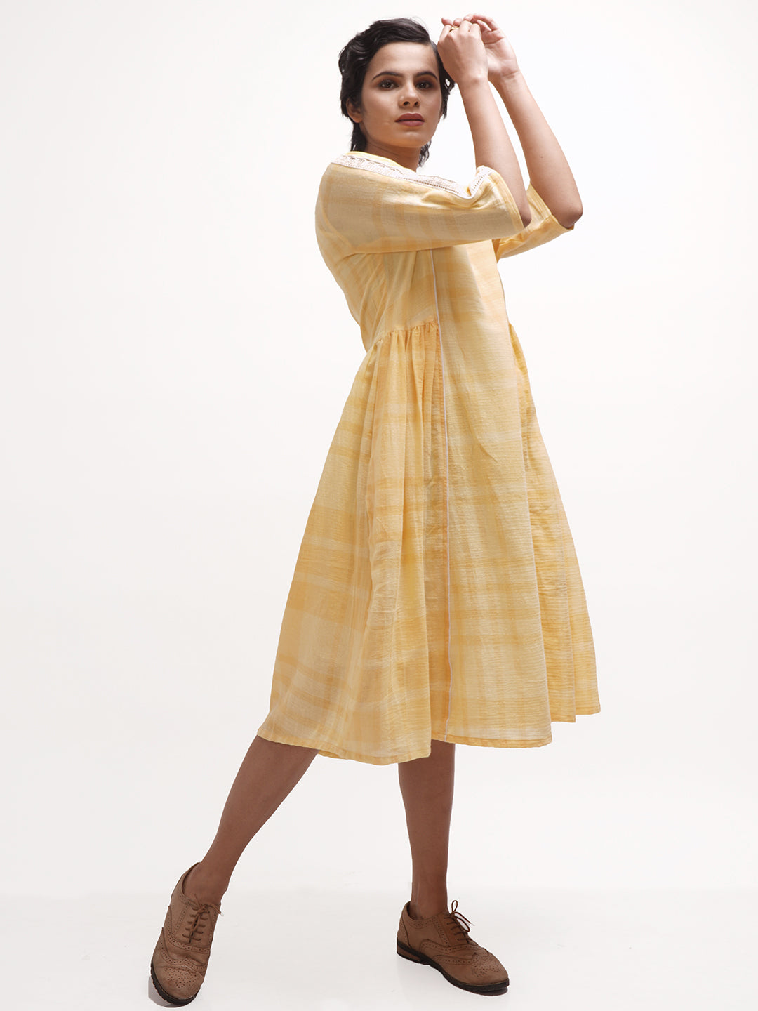 Yellow Checkered Dress