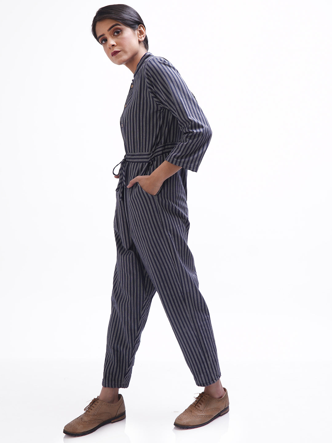 Navy Striped Jumpsuit