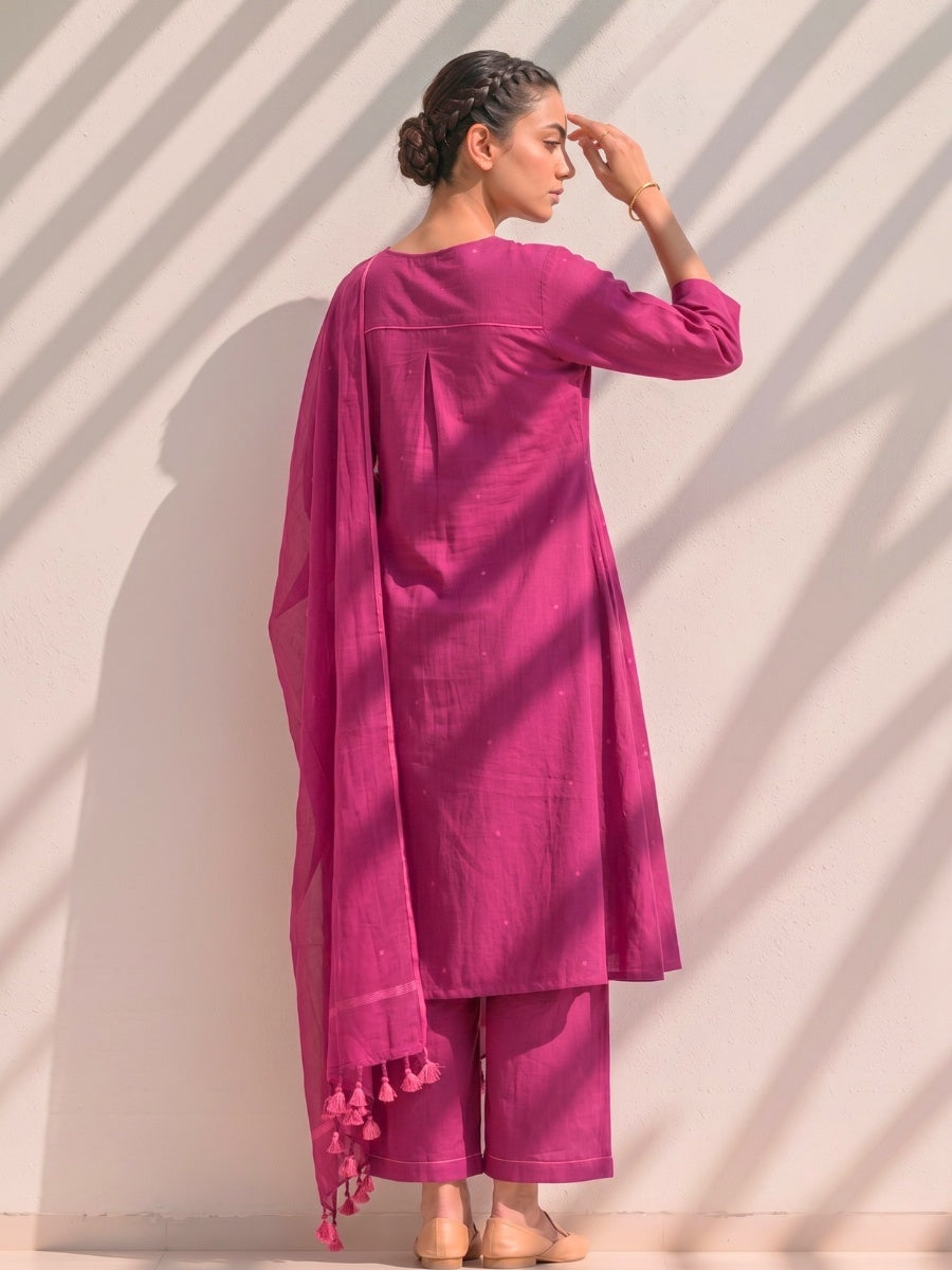 Summer Blush Kurta Set with Dupatta