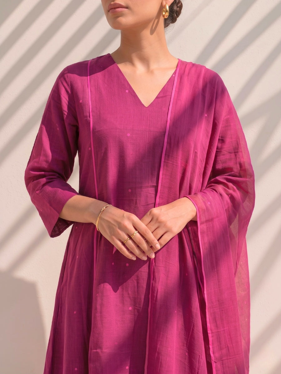Summer Blush Kurta Set with Dupatta