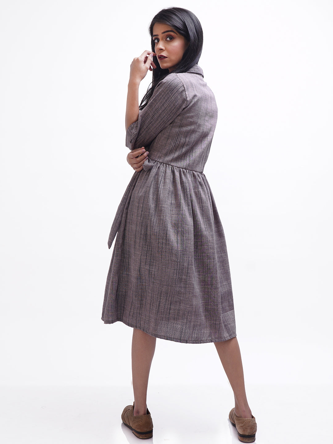 Blackish Purple Colored Angrakha Dress
