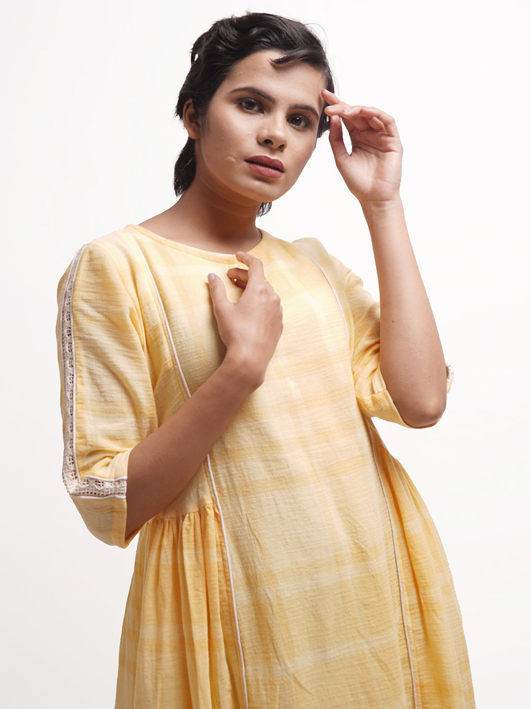 Yellow Checkered Dress