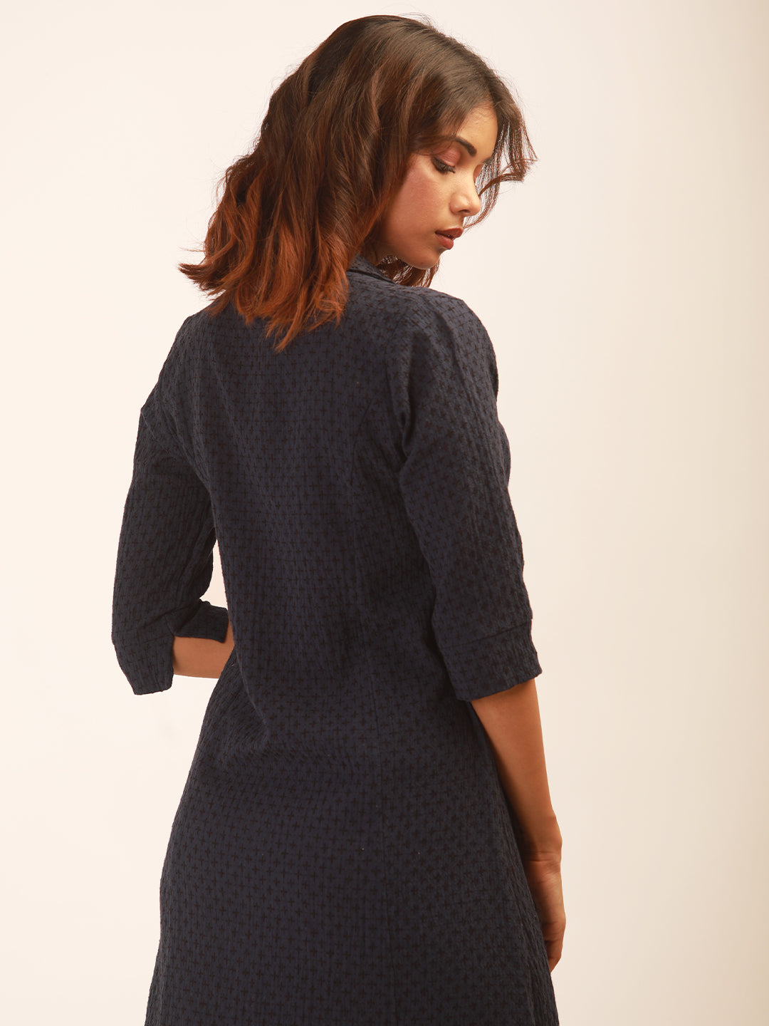 Navy Black Shirt Dress