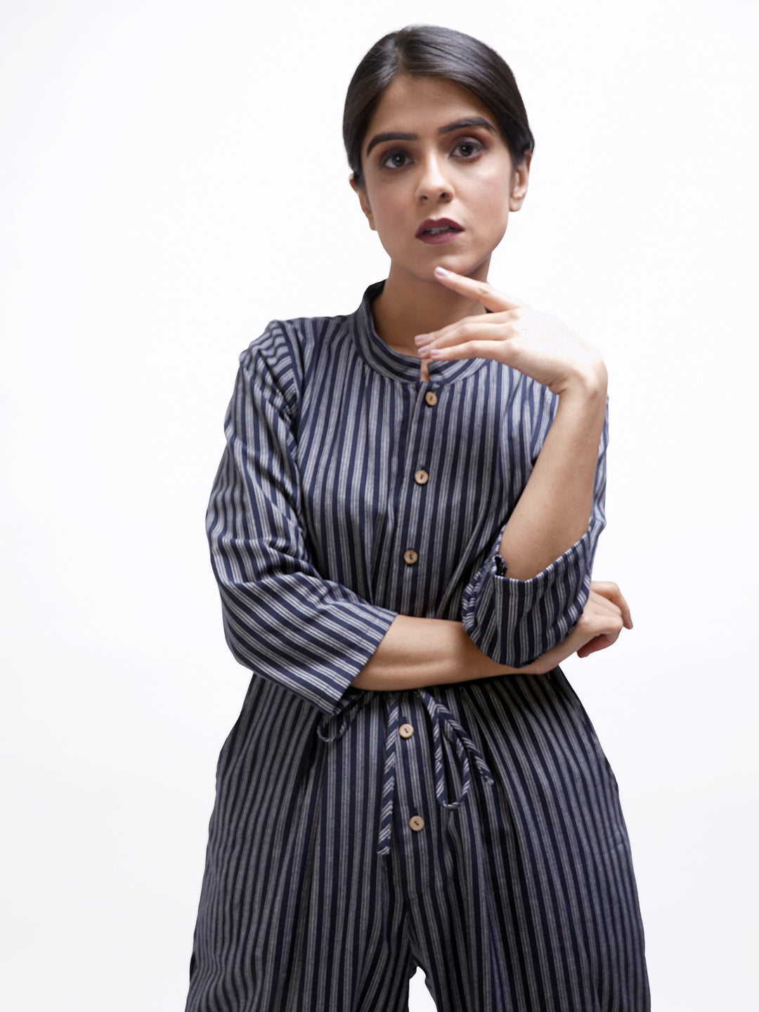 Navy Striped Jumpsuit
