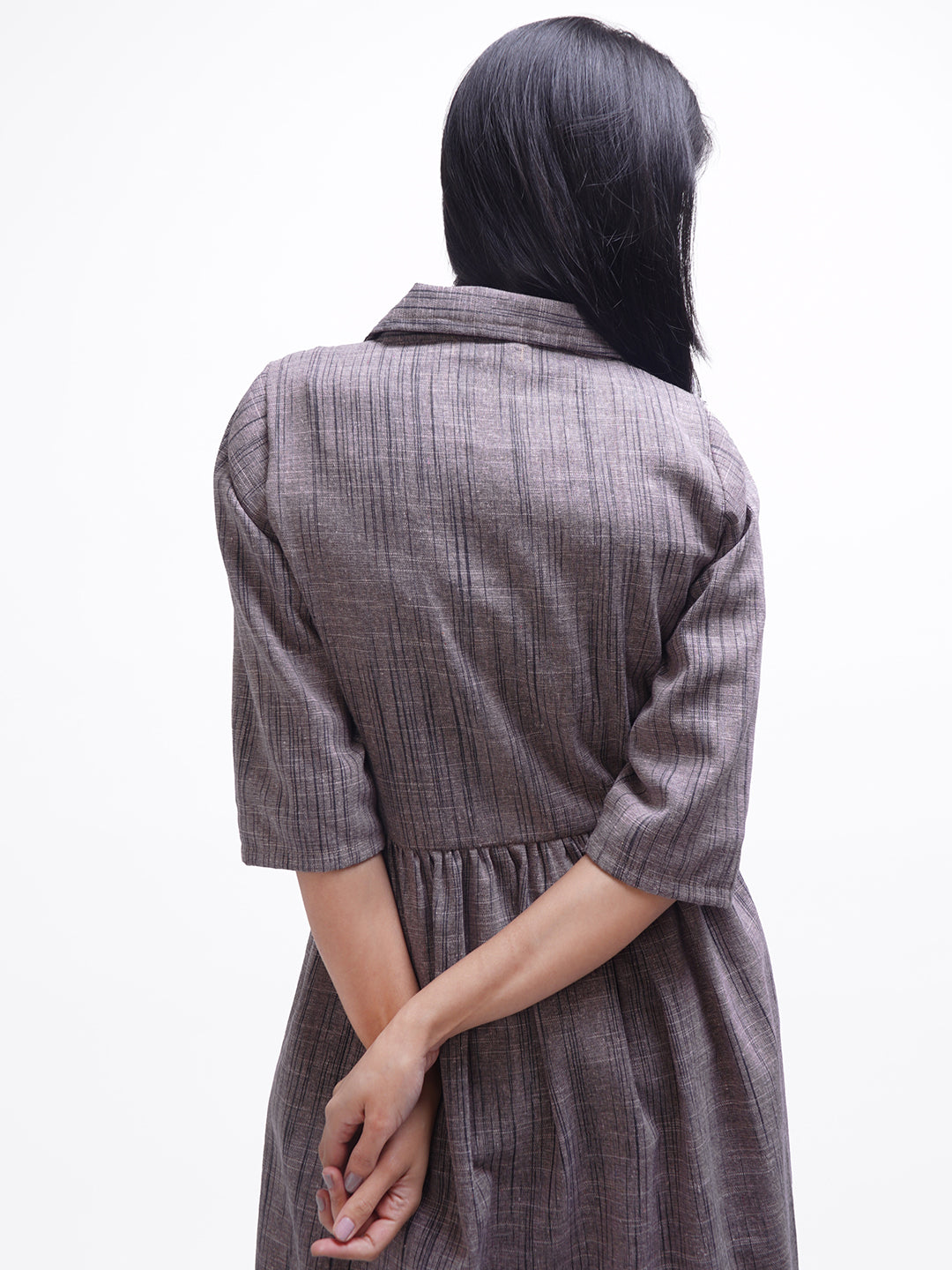 Blackish Purple Colored Angrakha Dress