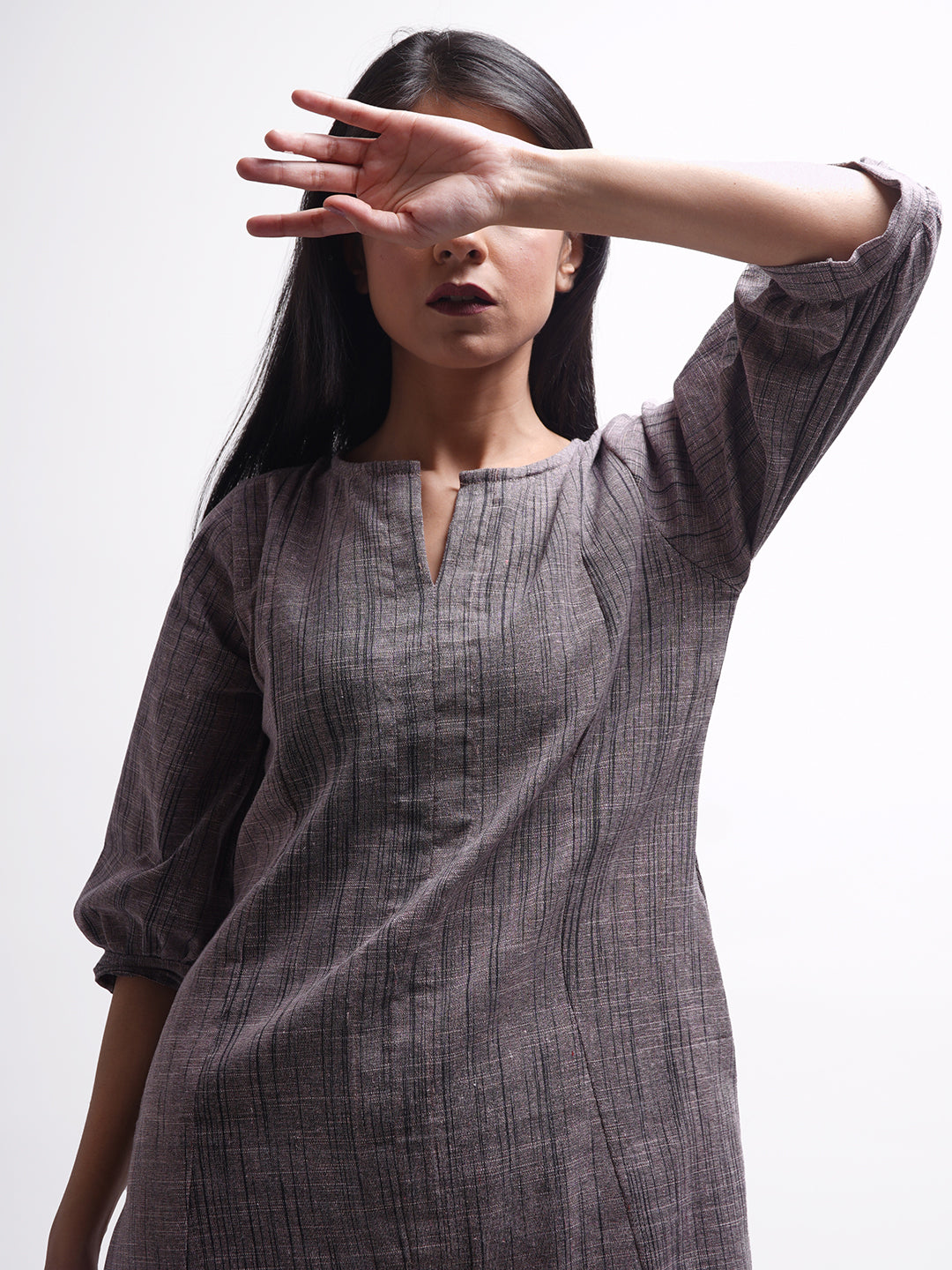 Blackish Purple Colored Kurta