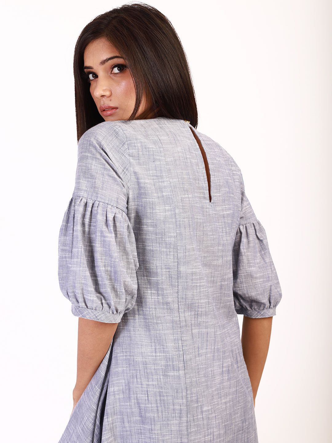 Chambray Colored Flared Kurta