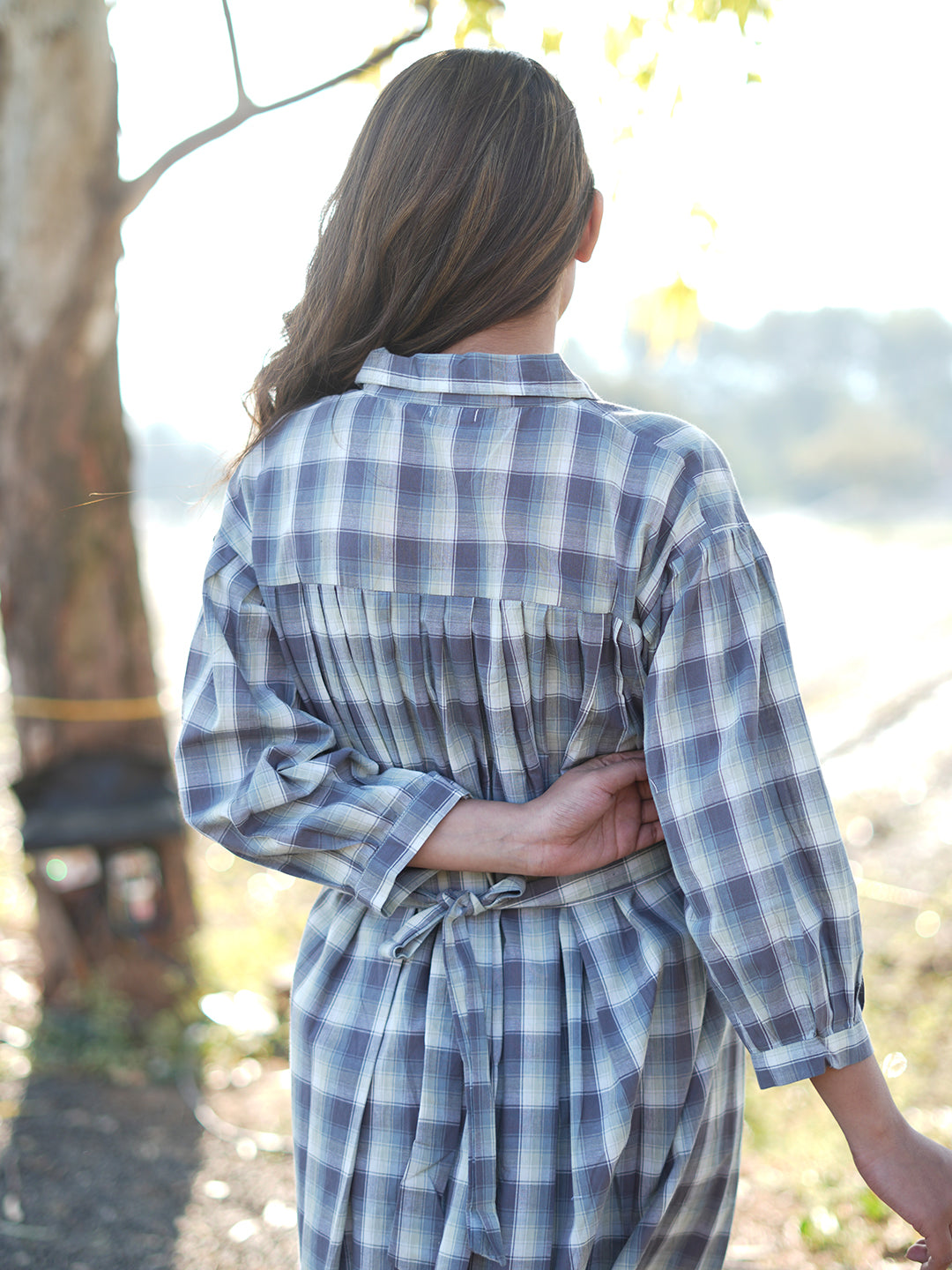 Checkered Shirt Dress