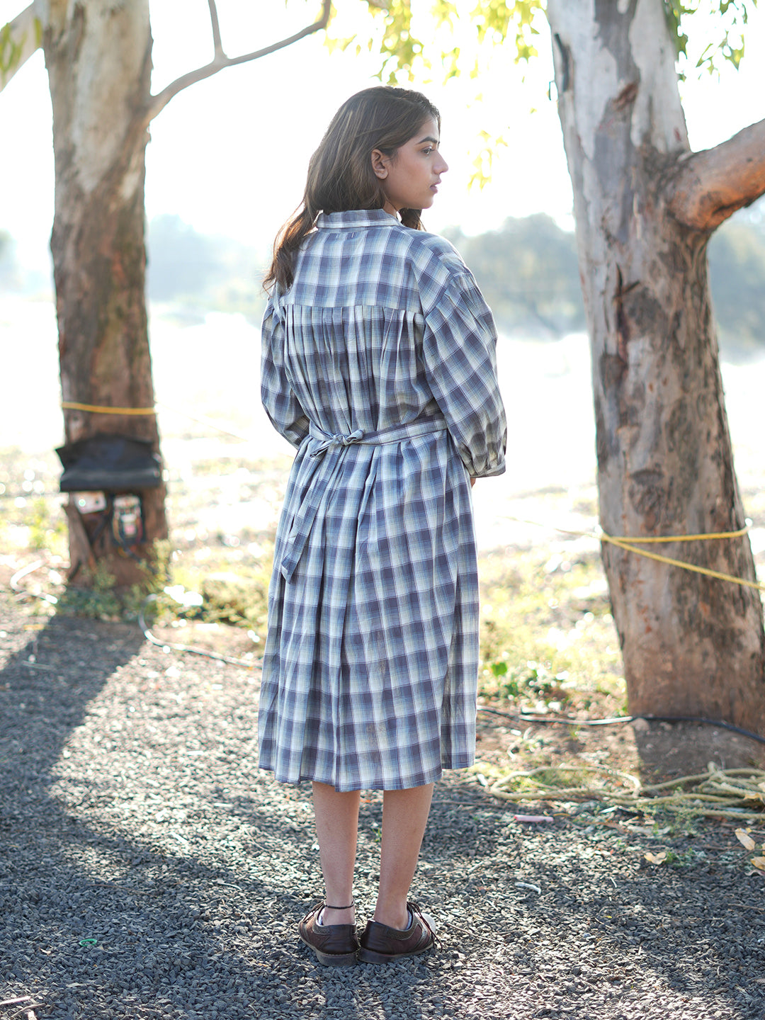 Checkered Shirt Dress
