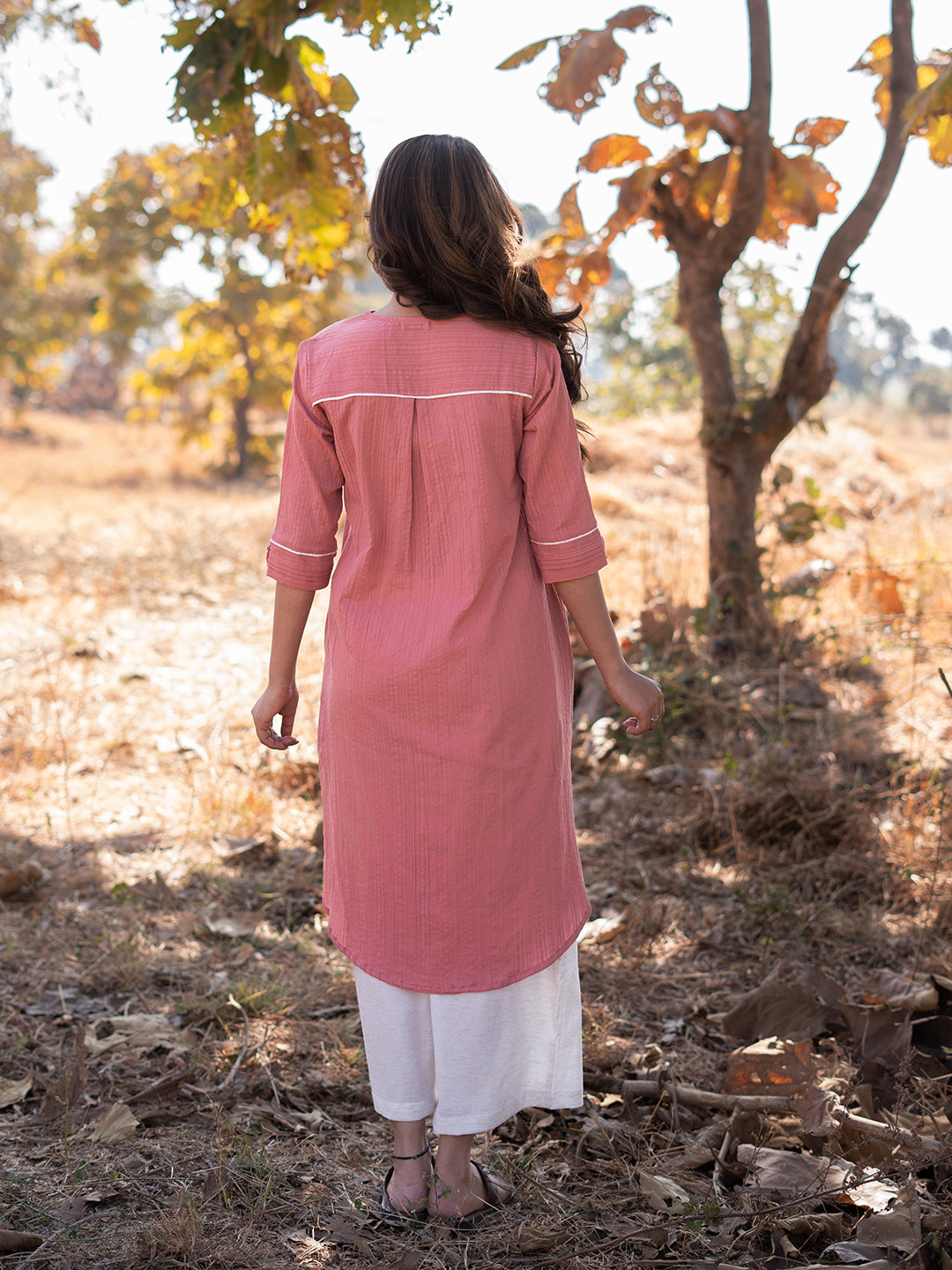 Tropical Peach Kurta Set