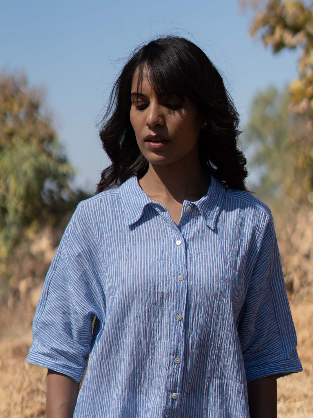 Summer Sky Shirt with Palazzos