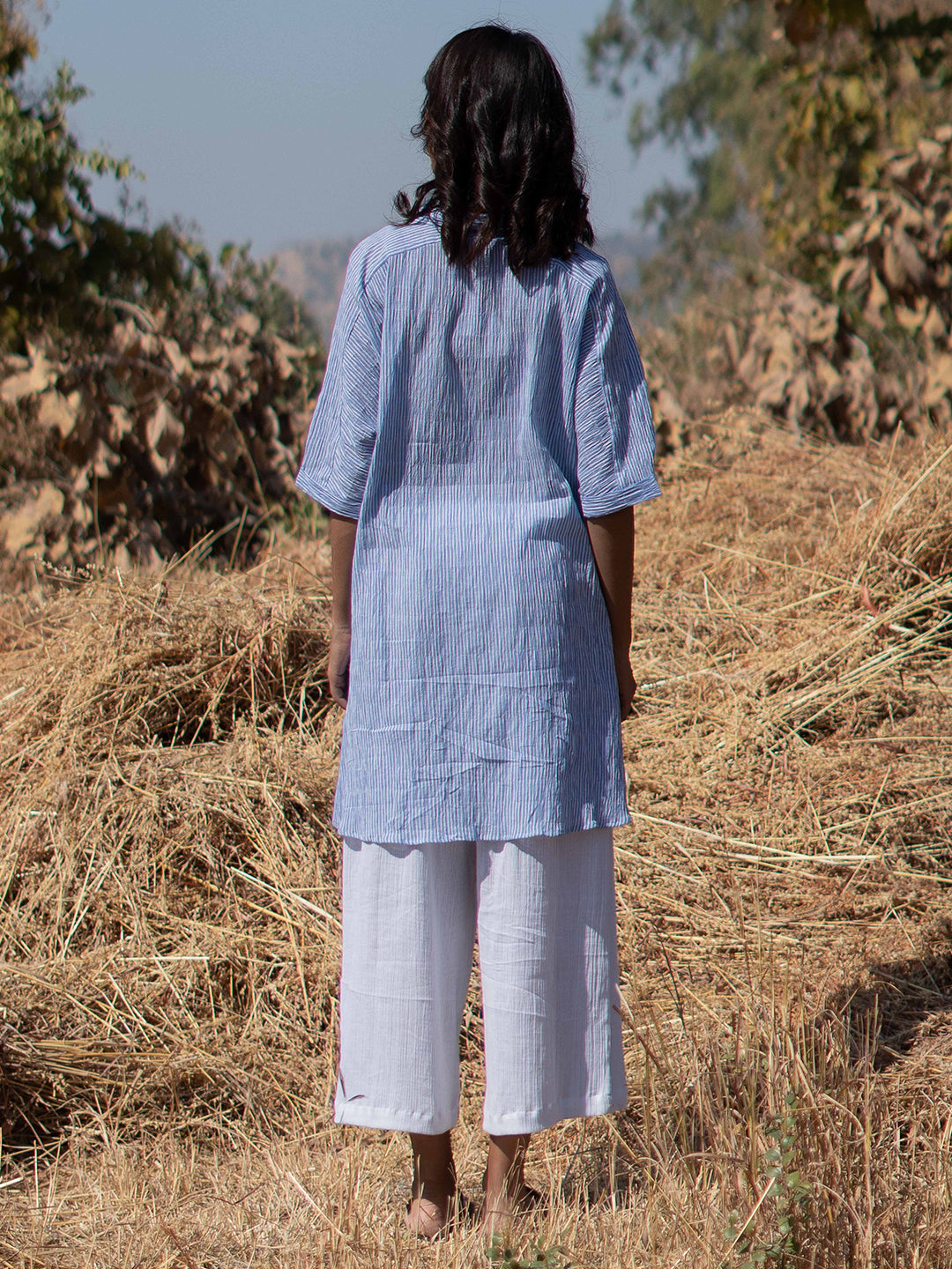 Summer Sky Shirt with Palazzos