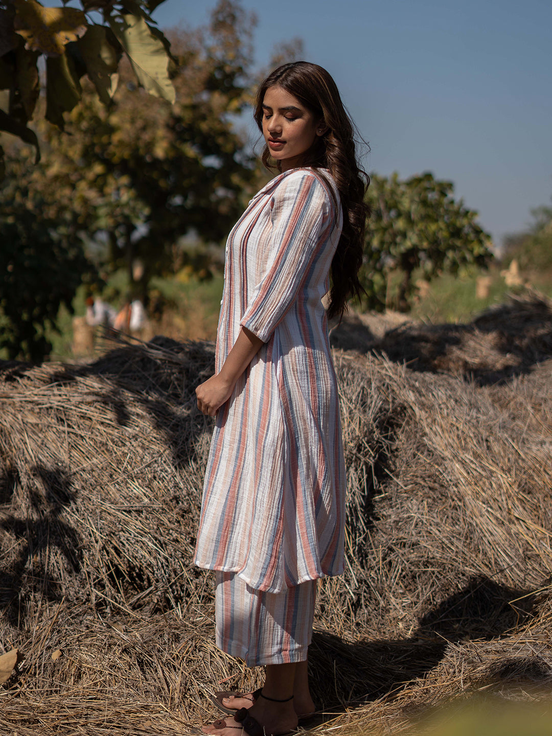 Sunkissed Coral Kurta Set