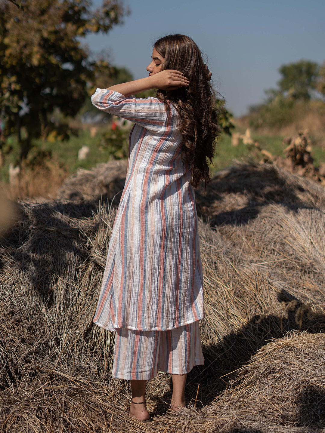 Sunkissed Coral Kurta Set