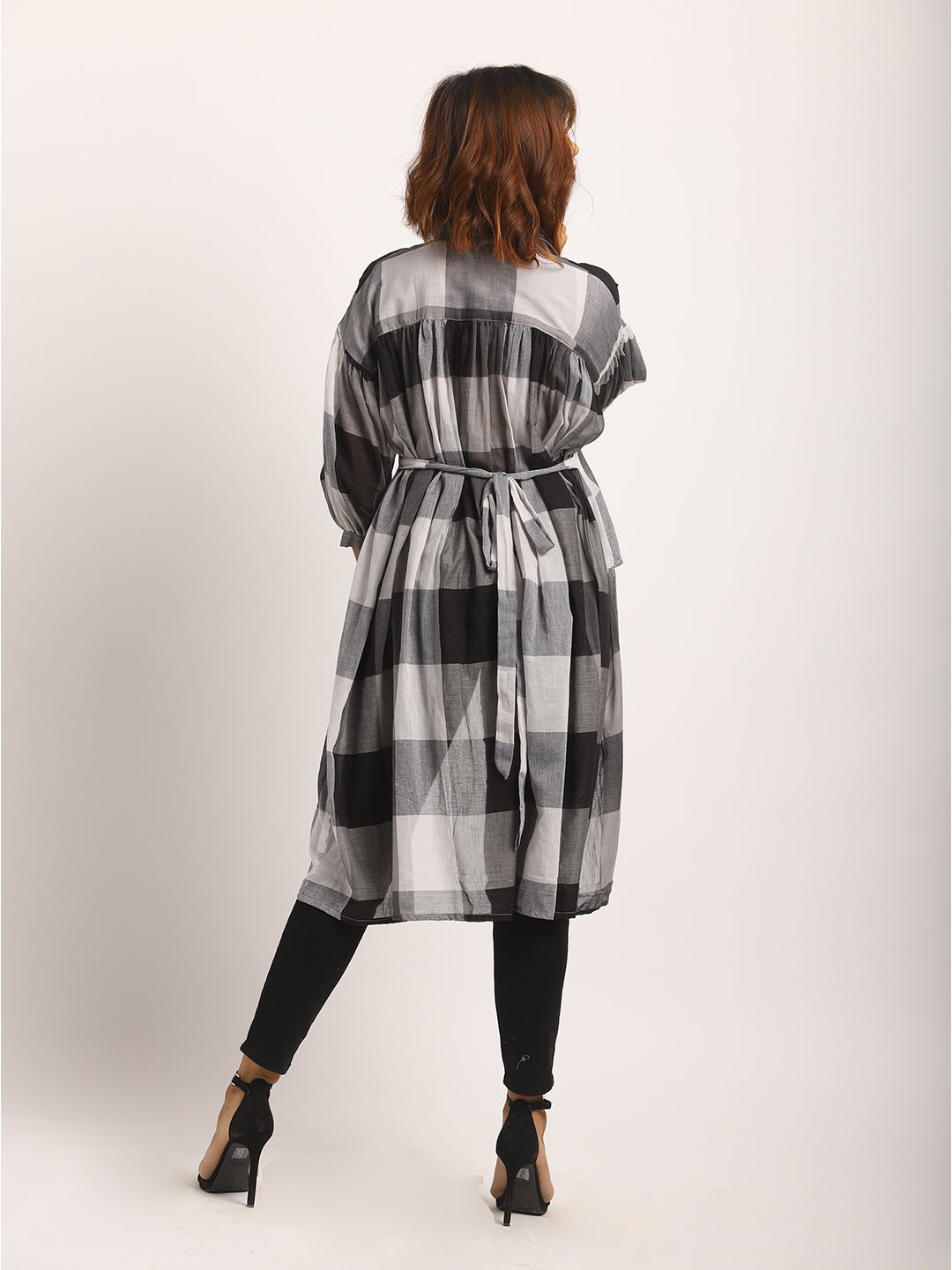 Black checkered Low - High Shirt
