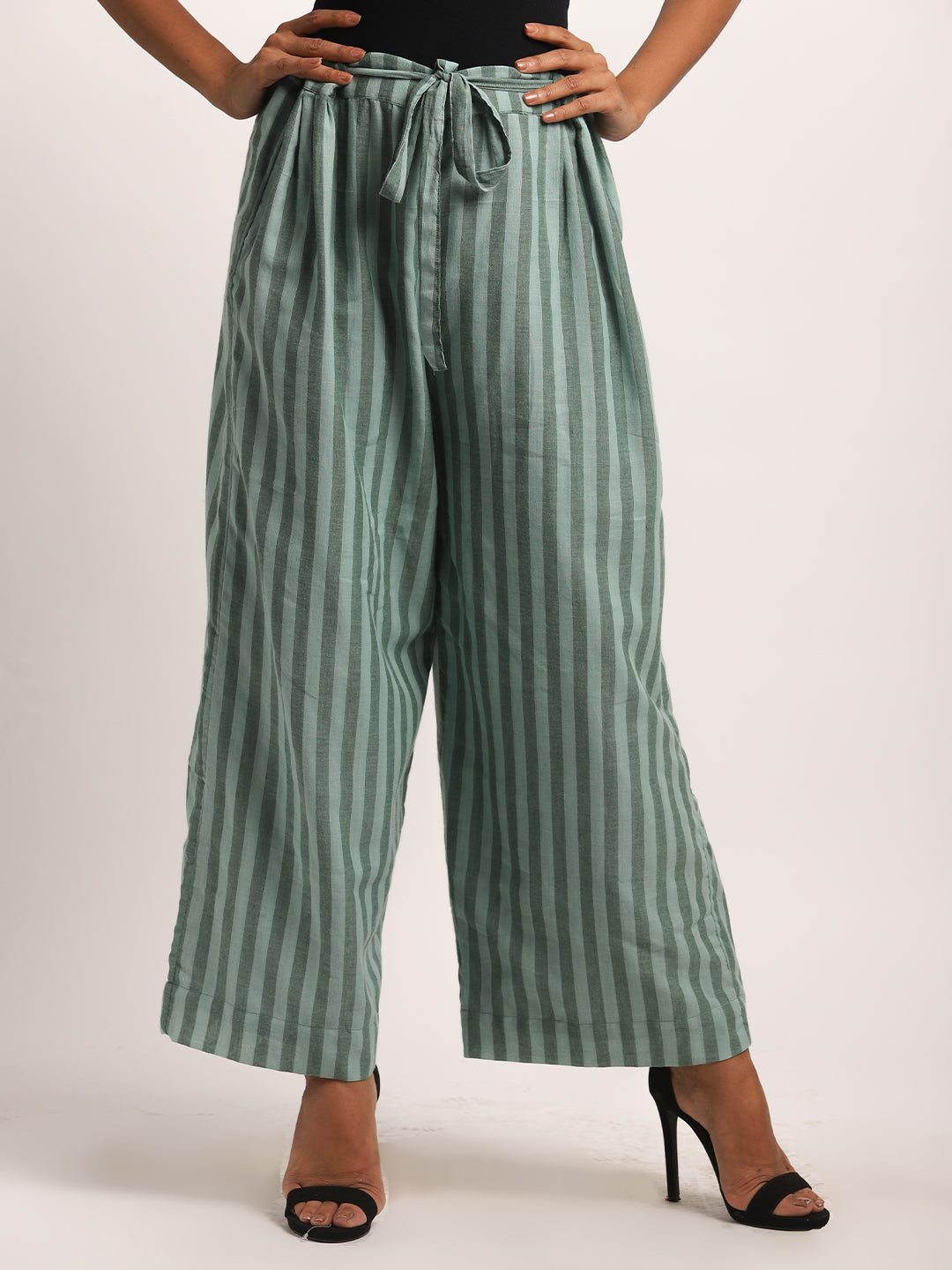 Green Striped Culottes