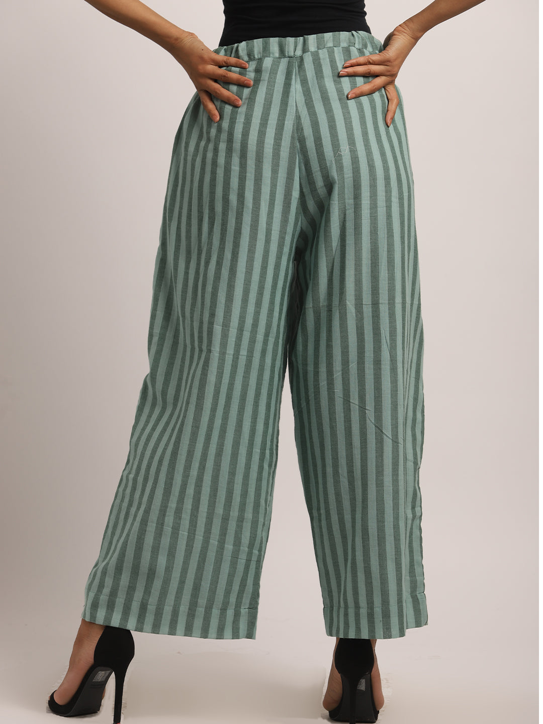 Green Striped Culottes