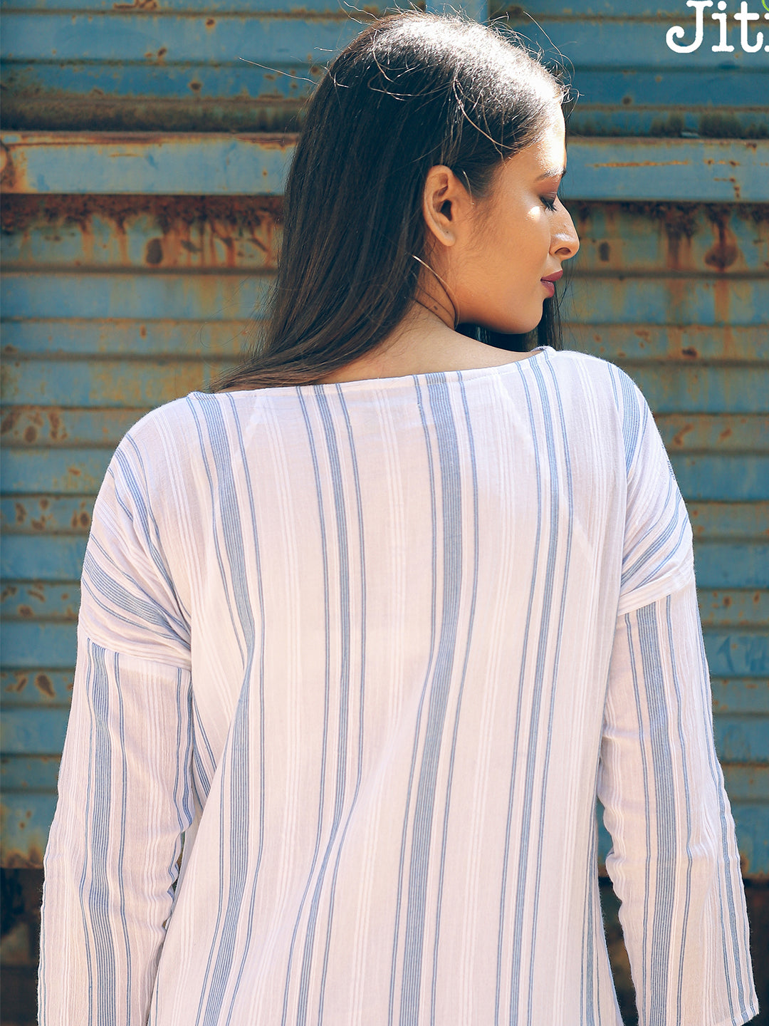 Blue - White Striped Dress
