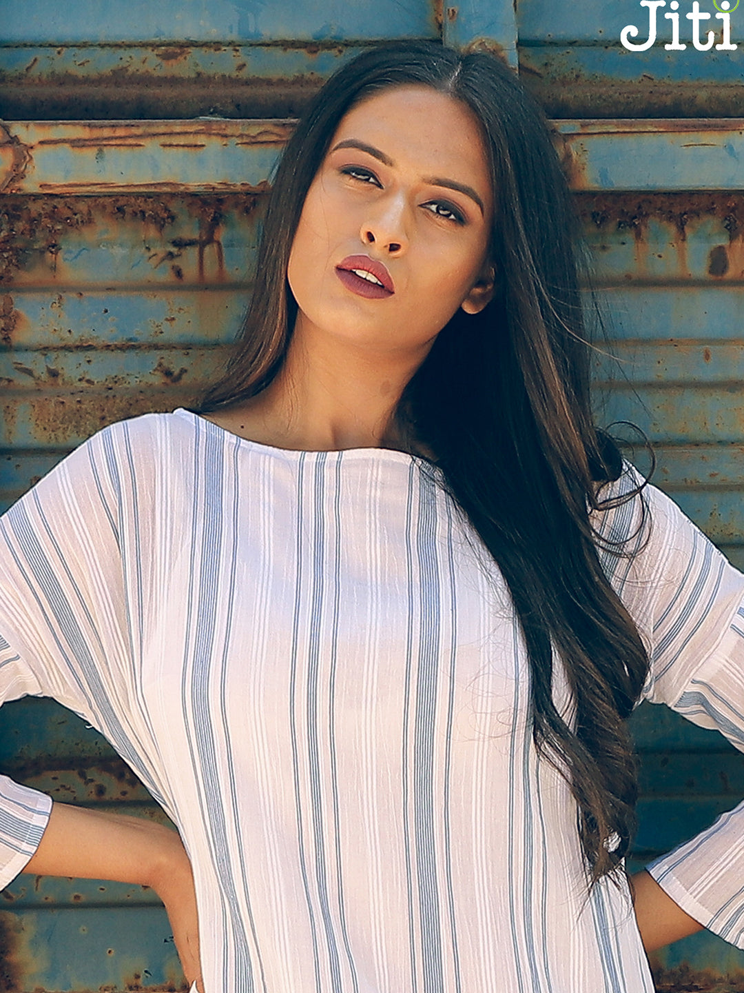 Blue - White Striped Dress