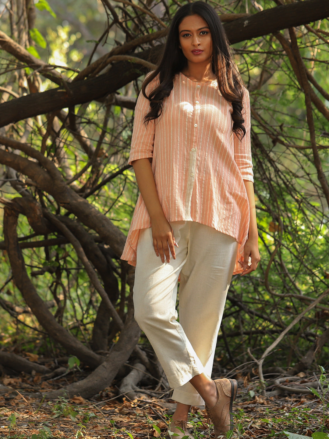 Peach Striped Top