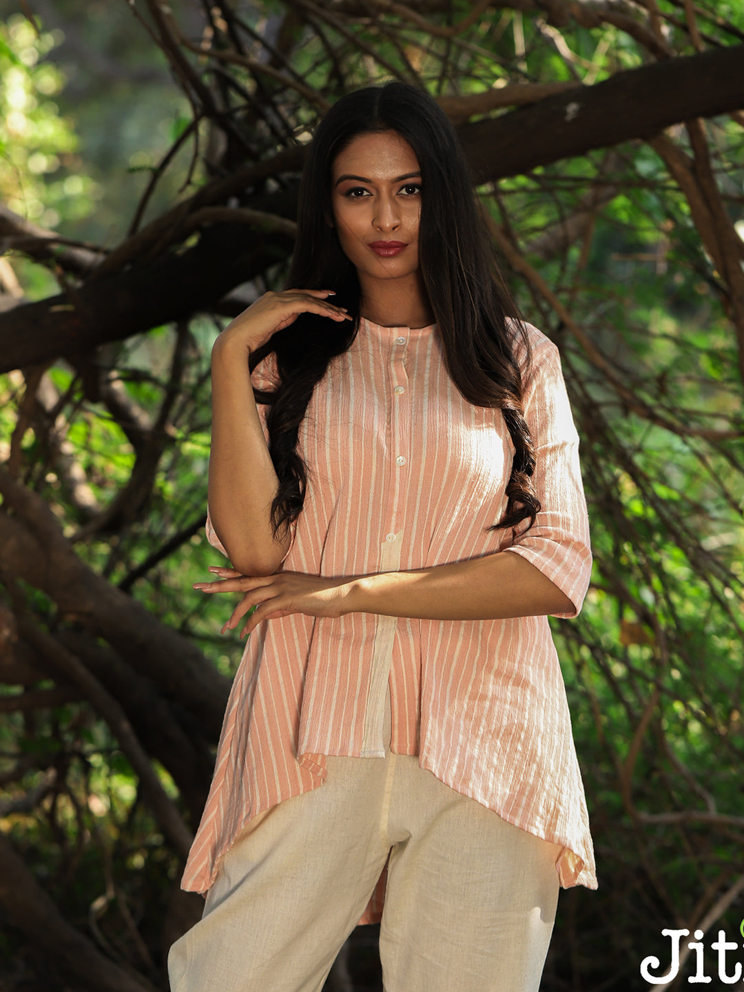 Peach Striped Top