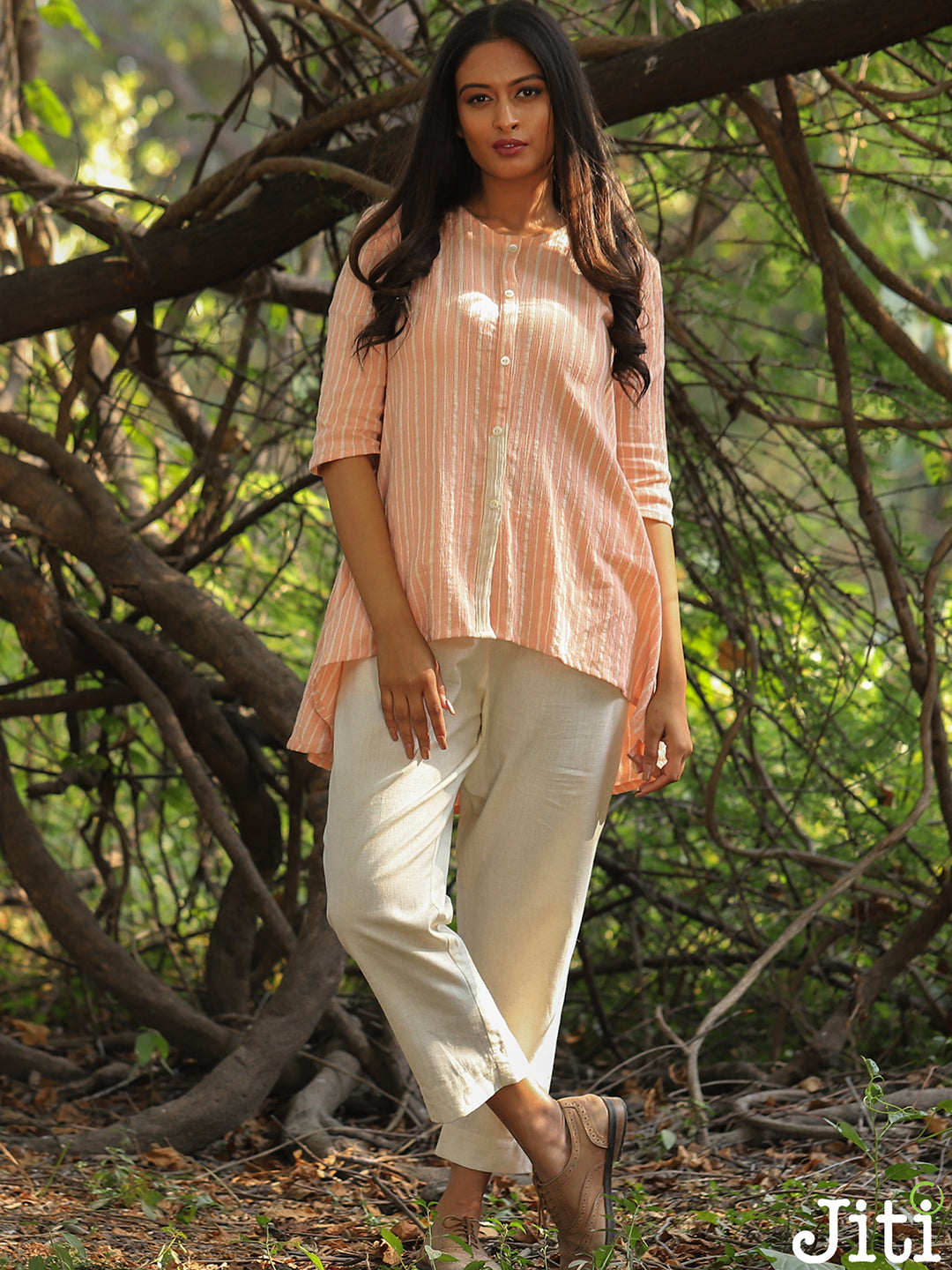 Peach Striped Top