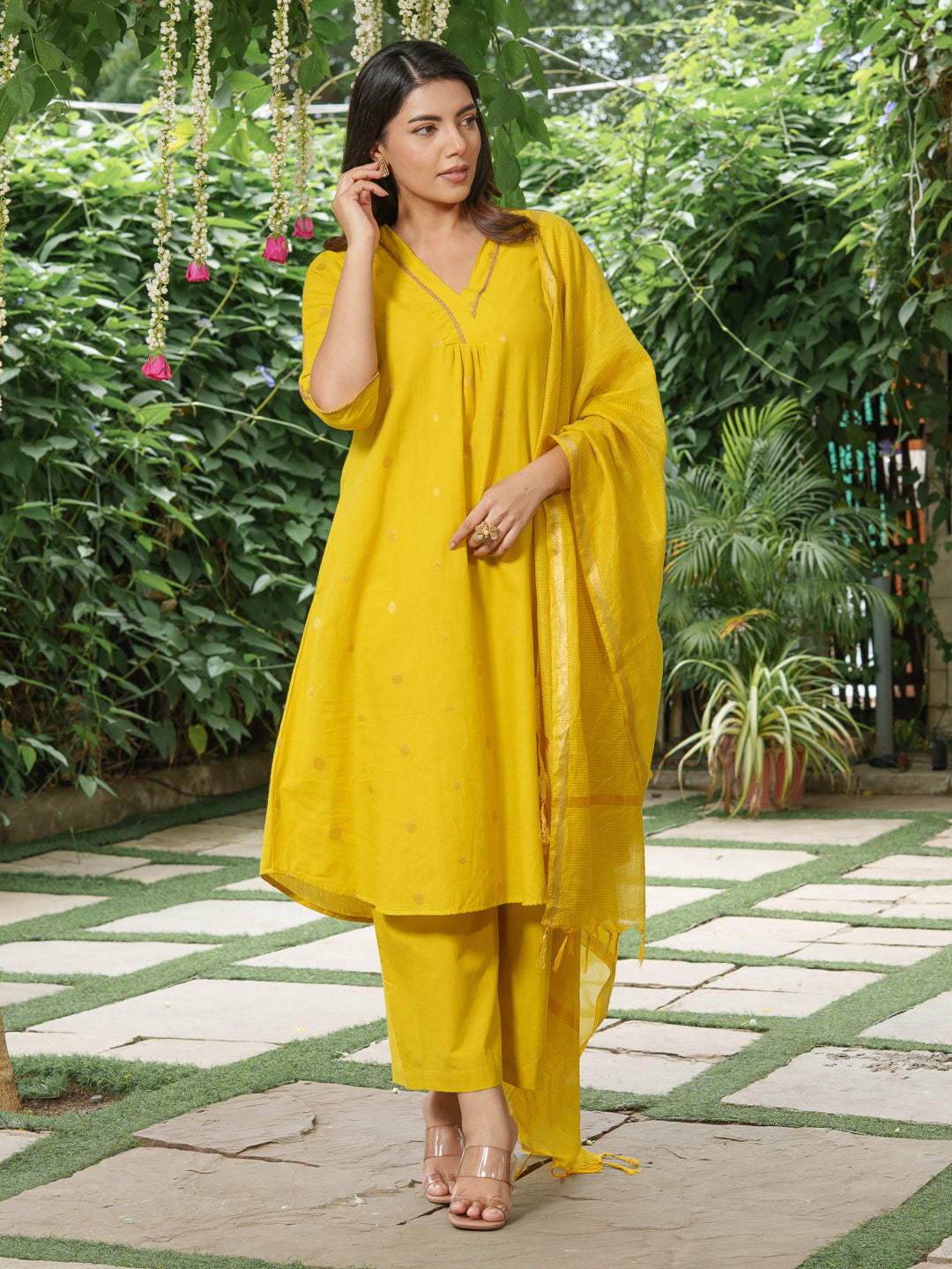 Surmai Subah Kurta Set with Dupatta