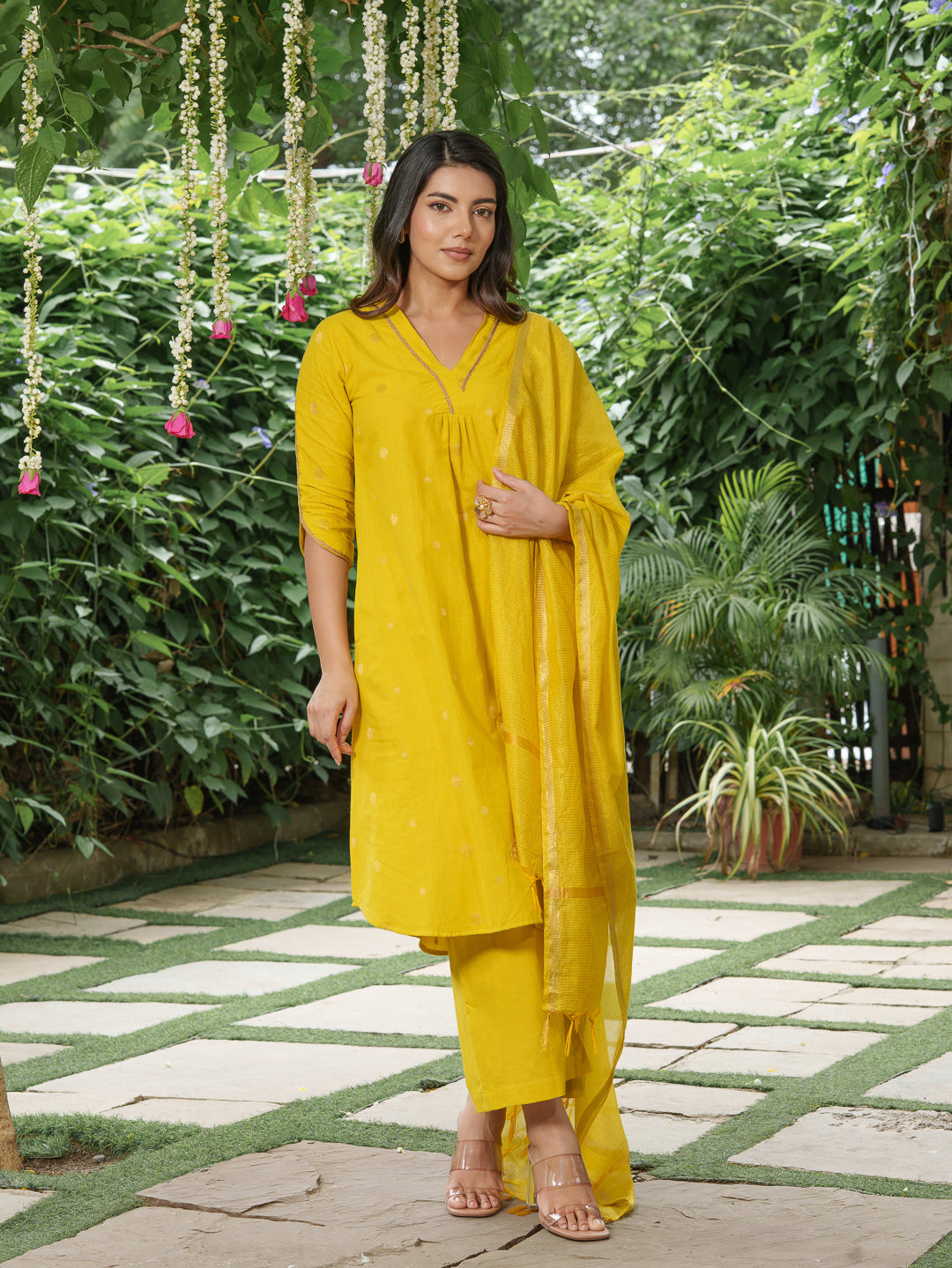 Surmai Subah Kurta Set with Dupatta