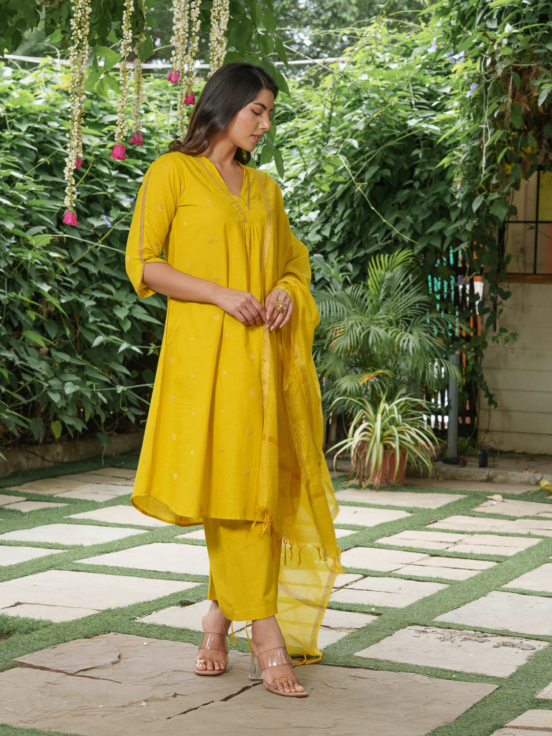 Surmai Subah Kurta Set with Dupatta