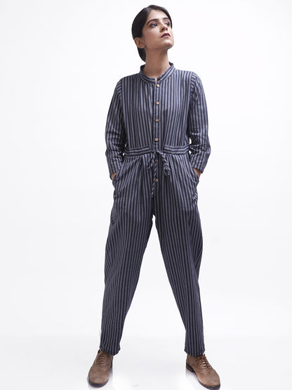 Navy Striped Jumpsuit