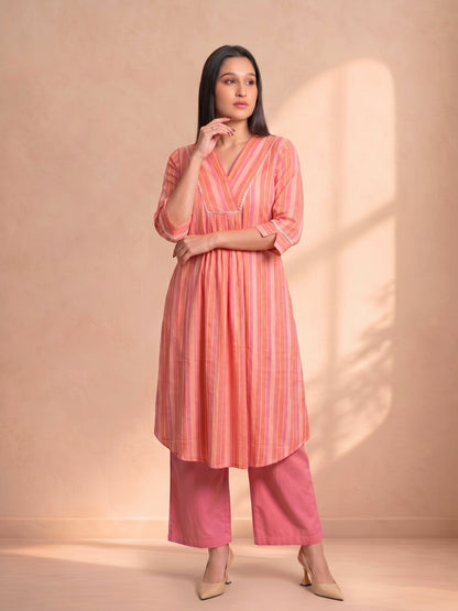 Sunlit Striped Kurta Set