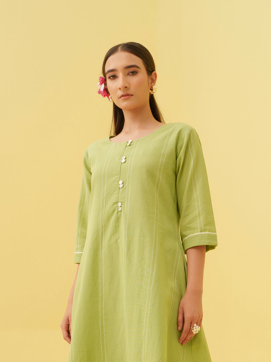 Summer Palm Kurta Set