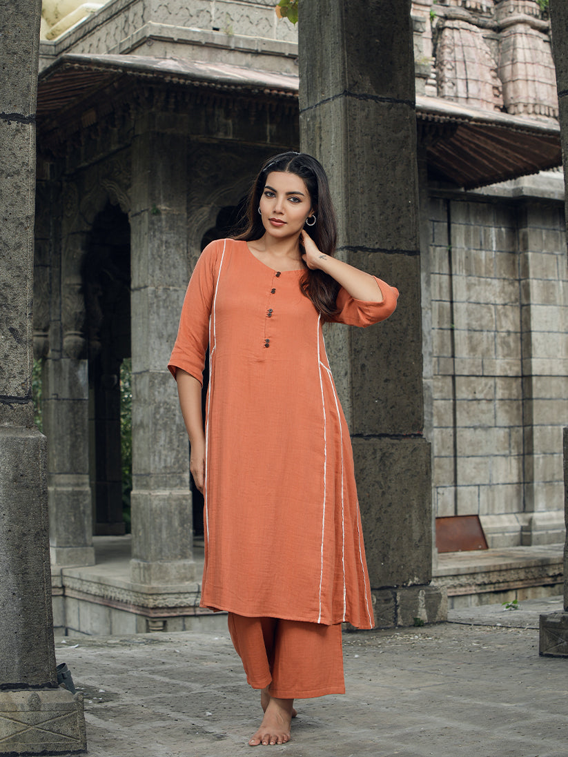 Narangi Kurta Set