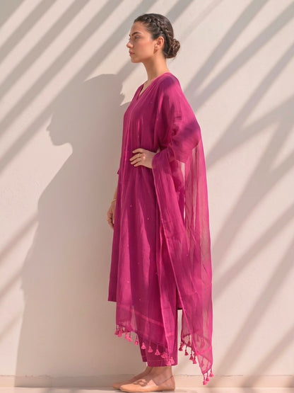 Summer Blush Kurta Set with Dupatta