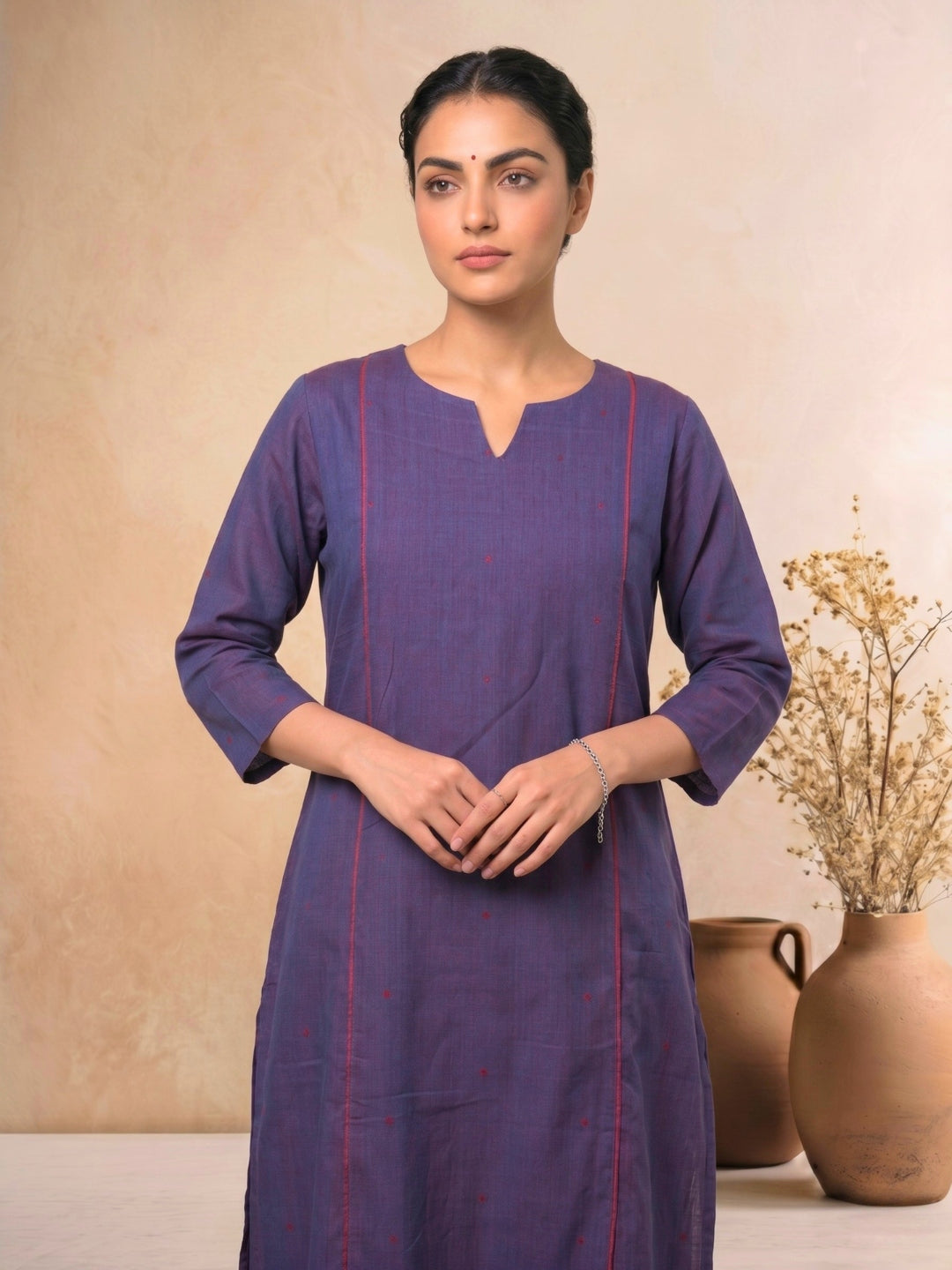 Berry Blossom Kurta Set with Dupatta