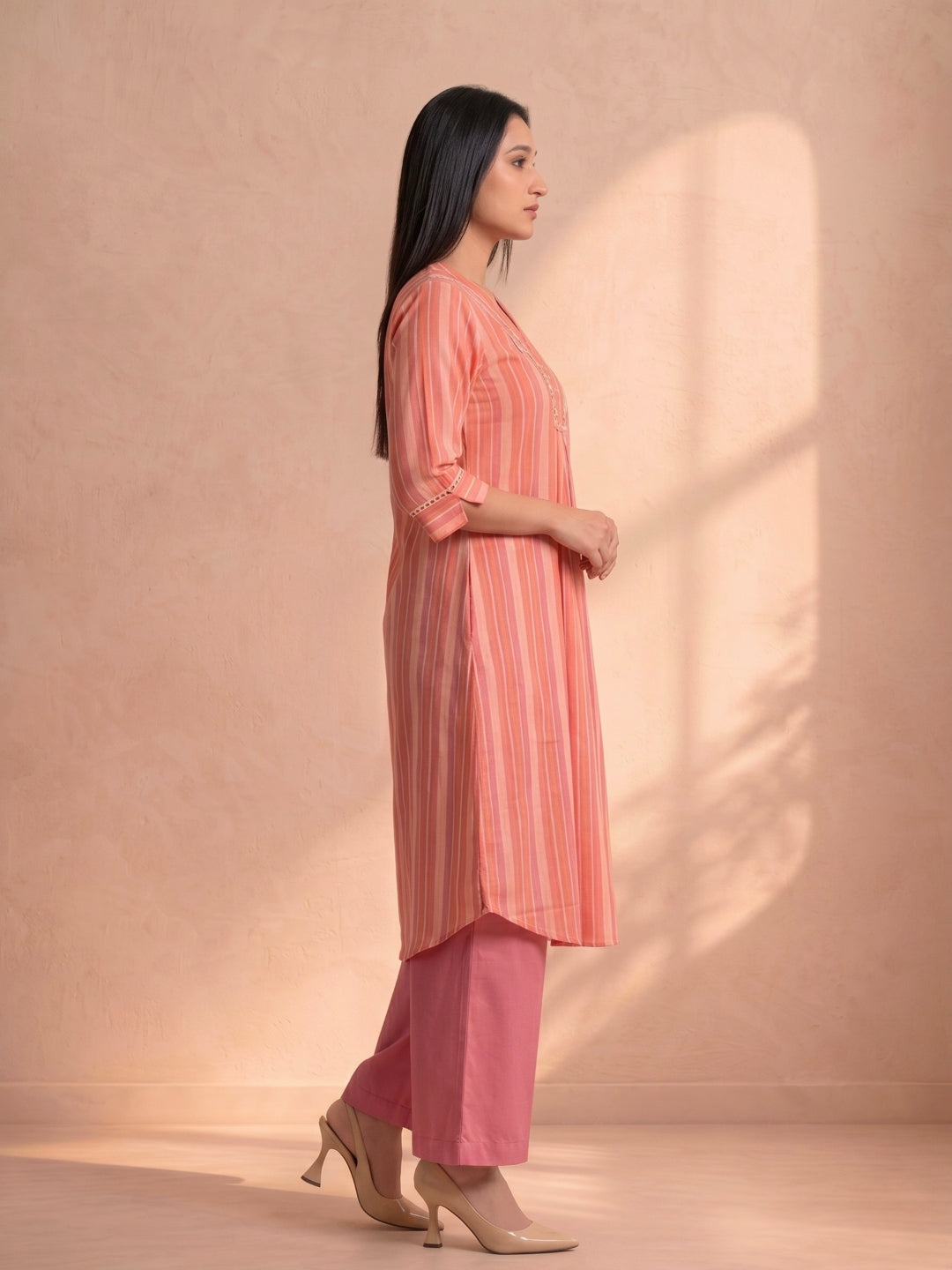 Sunlit Striped Kurta Set