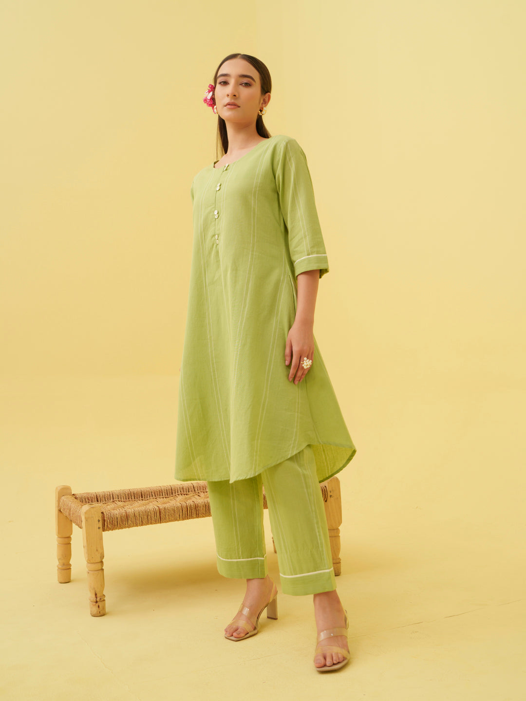 Summer Palm Kurta Set
