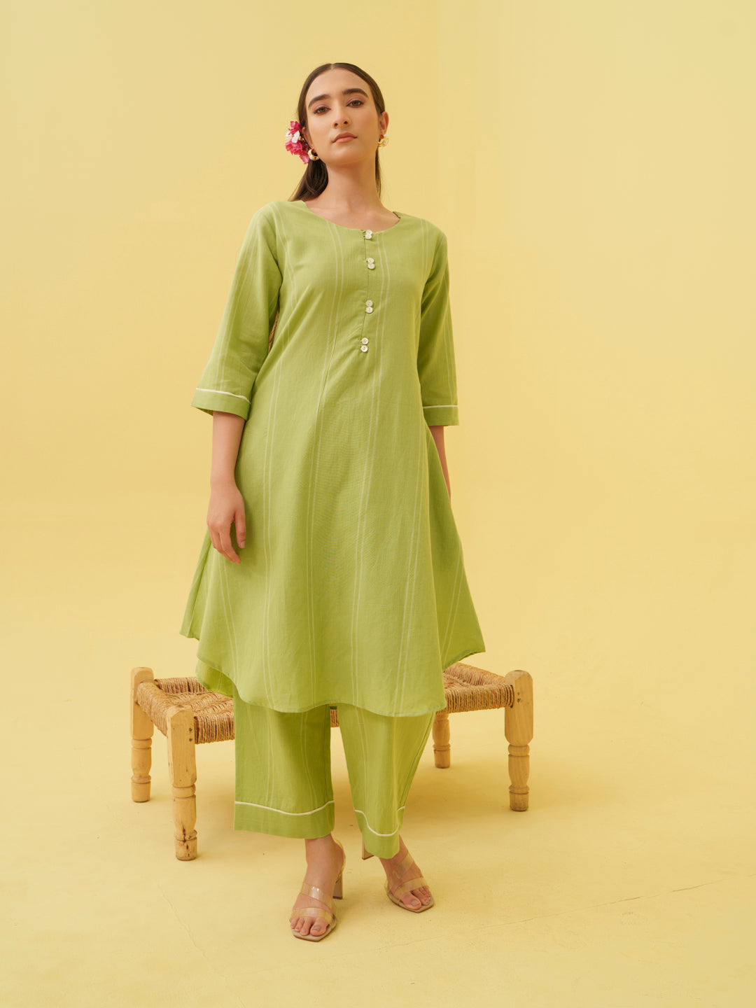 Summer Palm Kurta Set