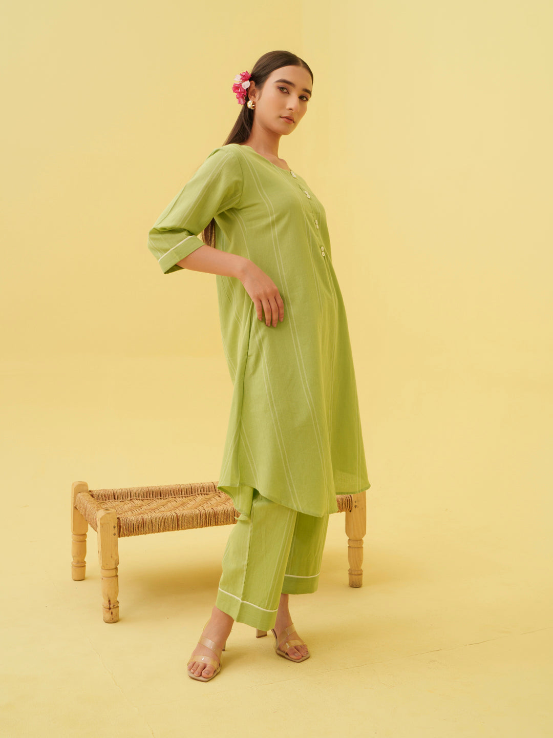 Summer Palm Kurta Set