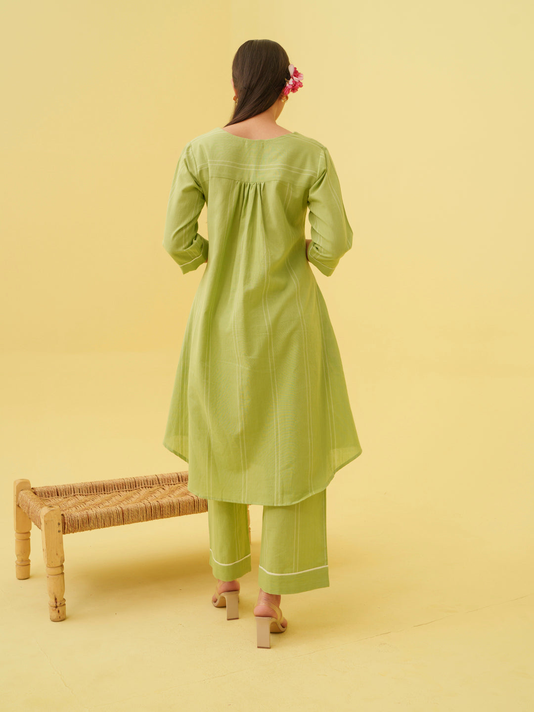 Summer Palm Kurta Set