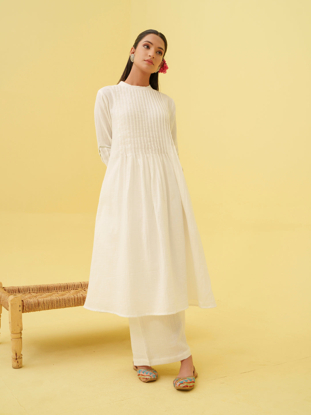 Blooming White Kurta Set