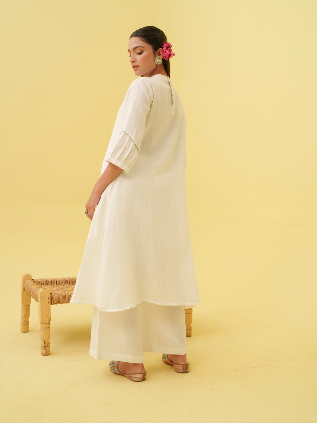 Blooming White Kurta Set