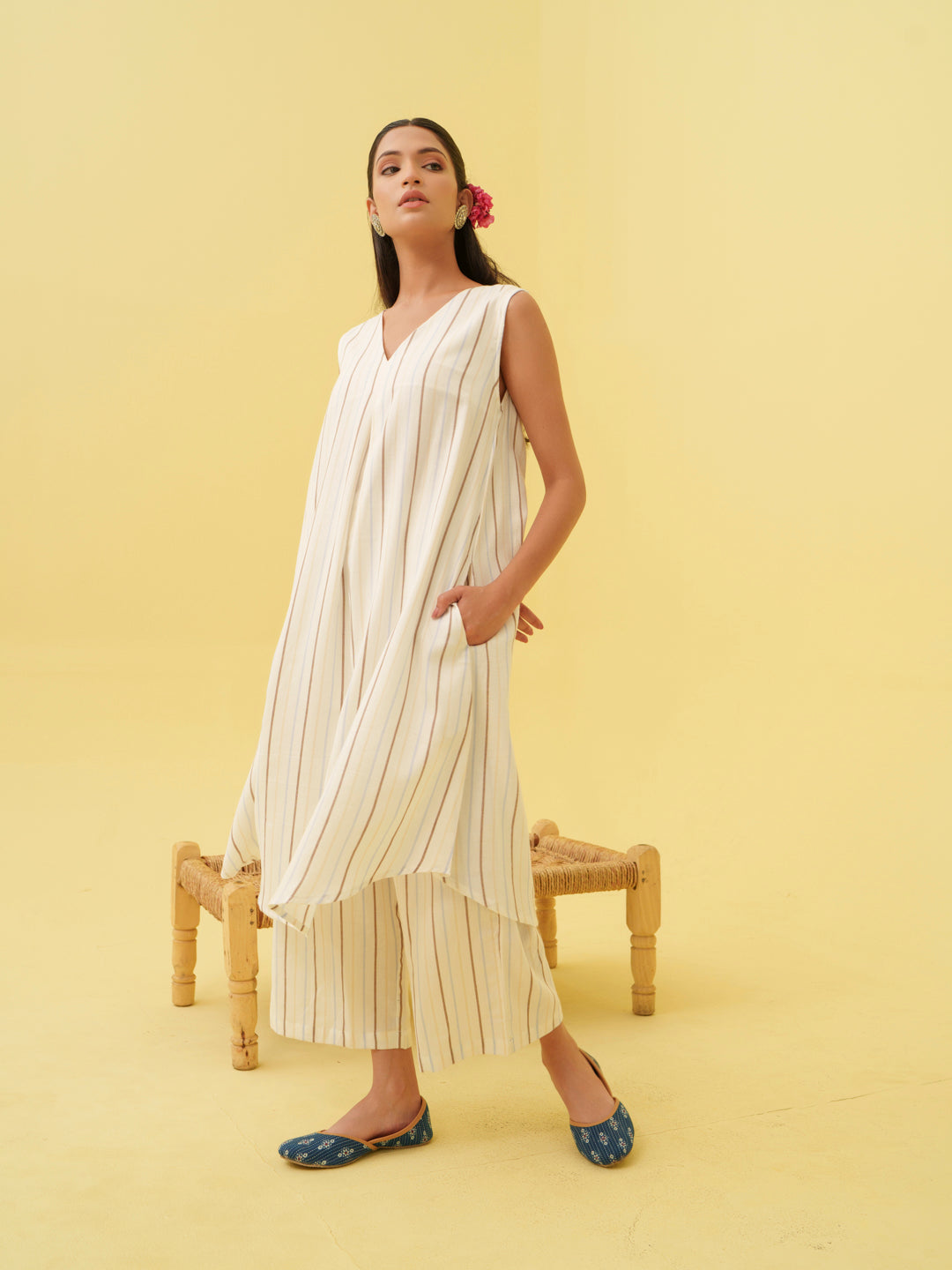 Stone White Kurta Set