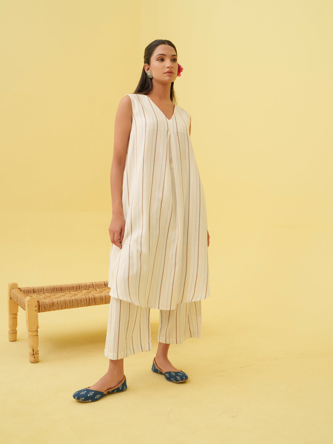 Stone White Kurta Set