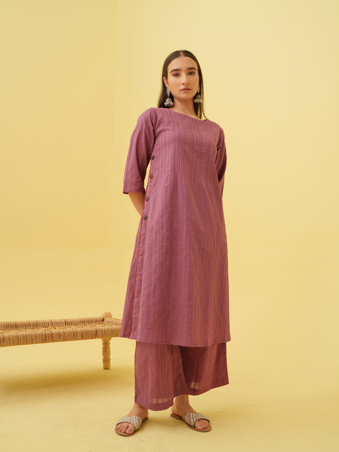 Petal Plum Kurta Set