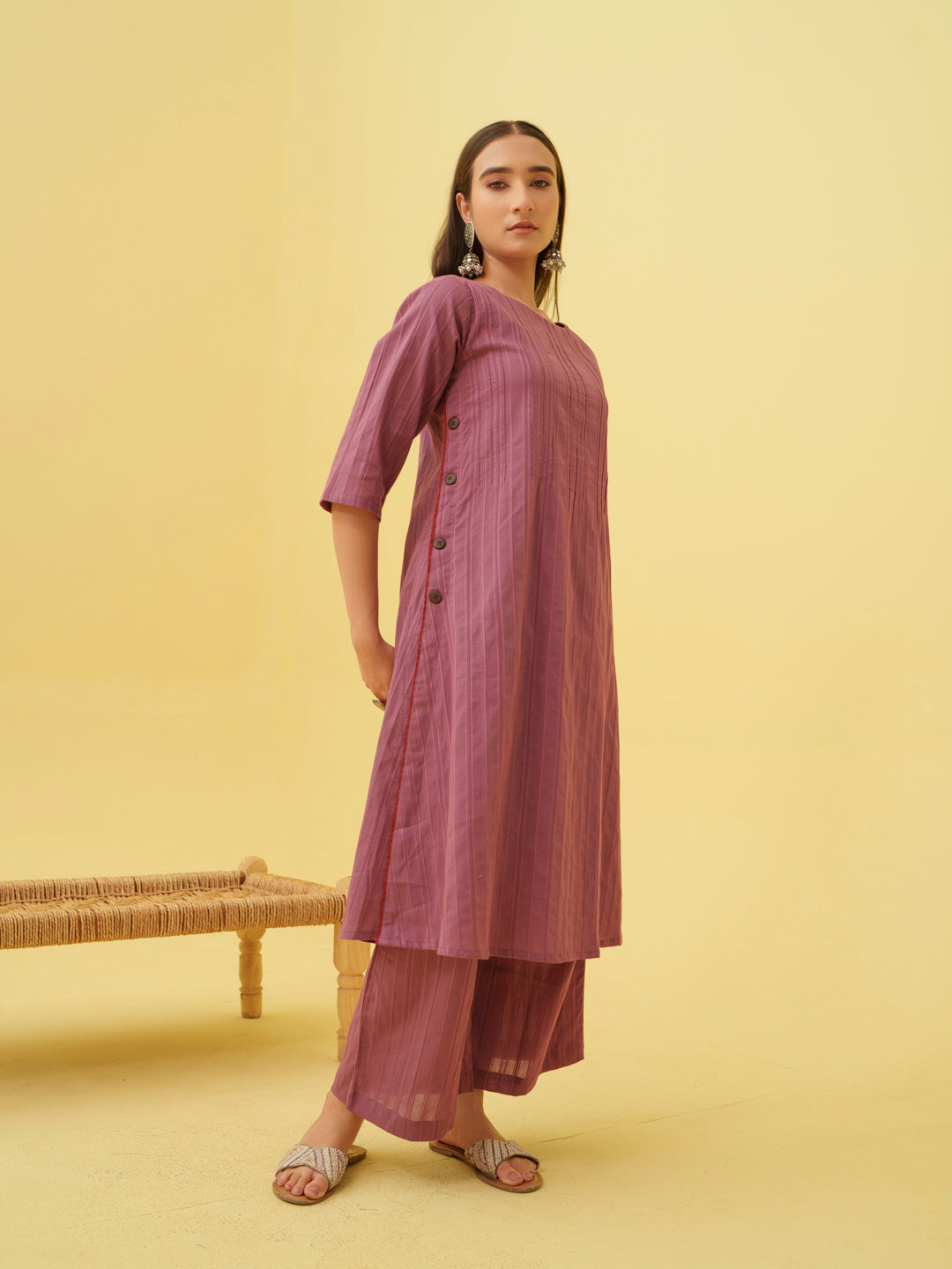 Petal Plum Kurta Set